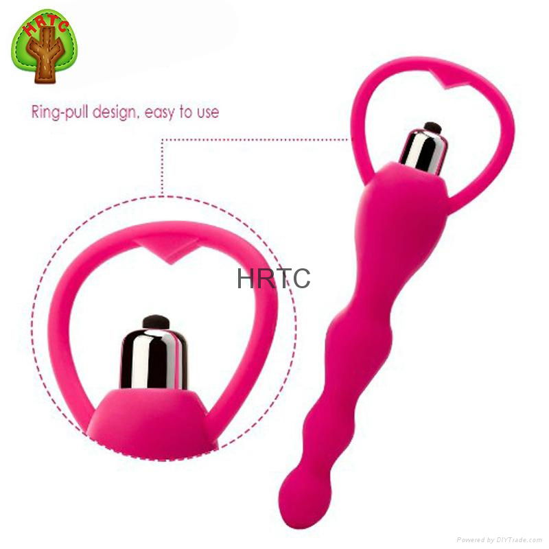 2016 Waterproof Silicone Anal Vibrator Beads Butt Plug Adult Sex Toy For Woman 4