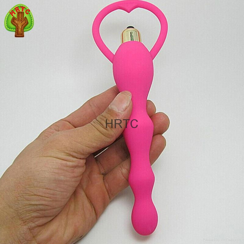 2016 Waterproof Silicone Anal Vibrator Beads Butt Plug Adult Sex Toy For Woman 5