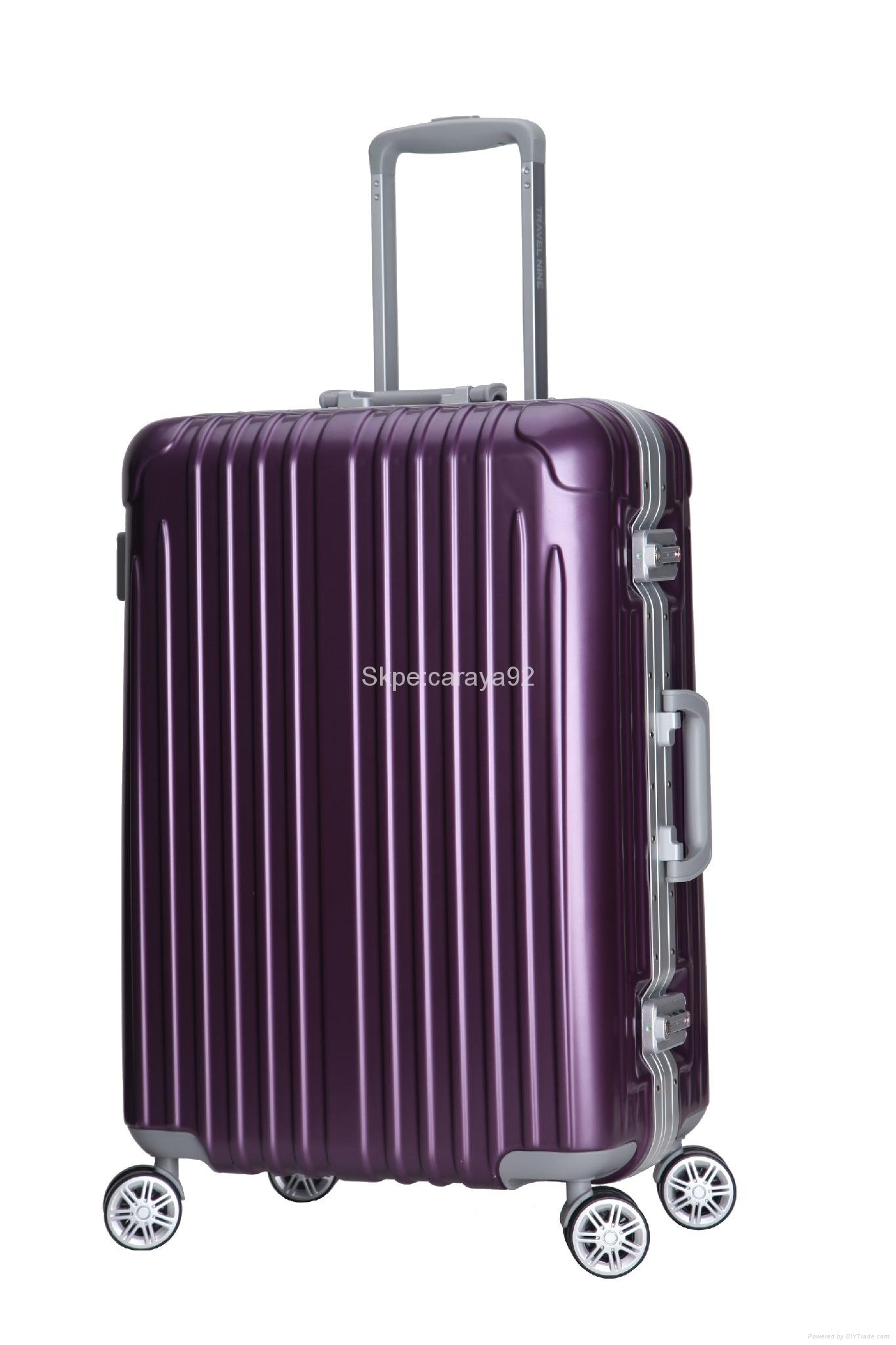 Aluminum frame abs pc suitcase with TSA lock 4