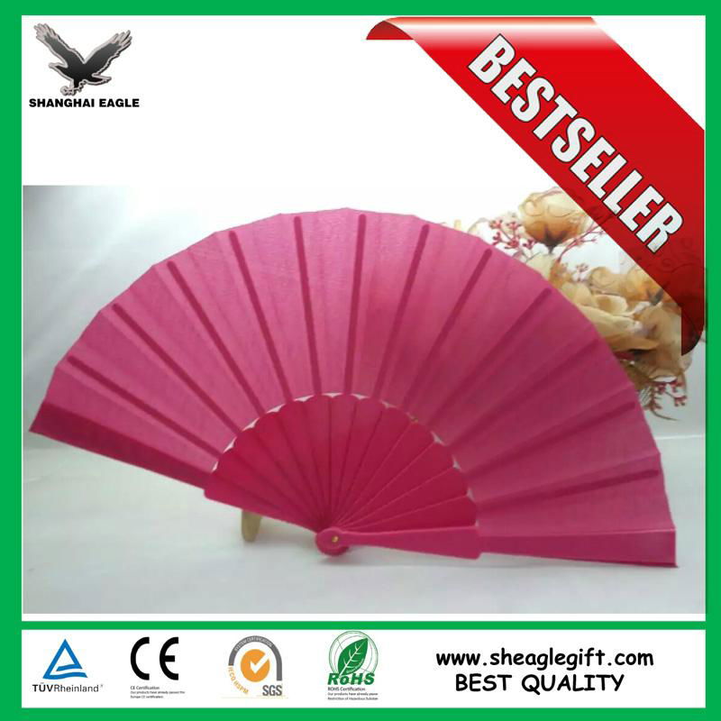 Custom fold up plastic silk hand fan plastic hand fan (China