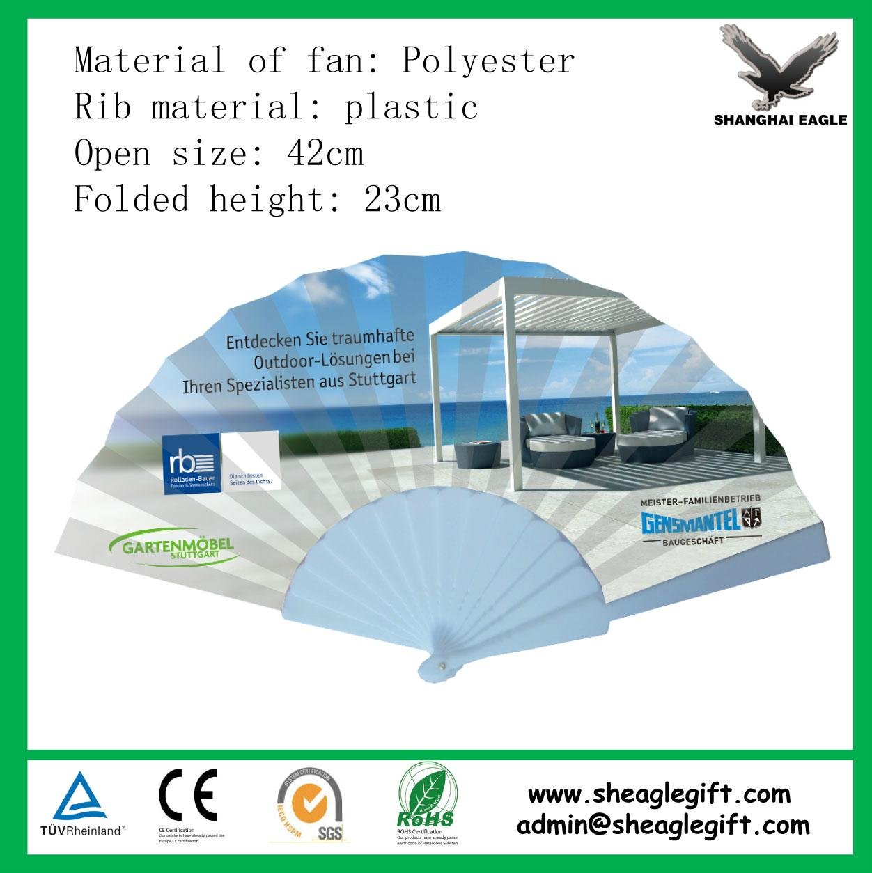 Custom fold up plastic silk hand fan 5