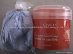 Dust-free Hair Bleaching Powder in White or Blue 