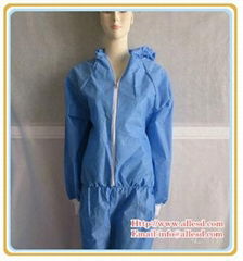 PP Laboratory Cleanroom Zipped Front Closure ESD gown