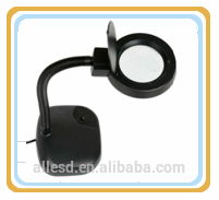 Black Glass Desktop Magnifying Lamp With LED