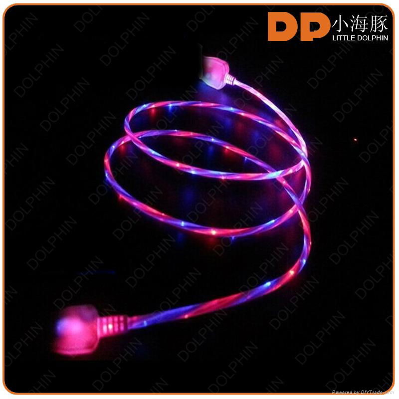 LED glowing USB cable fancy usb charger sync data cable for mobile phone 3