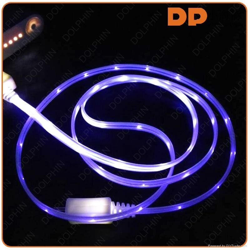 LED glowing USB cable fancy usb charger sync data cable for mobile phone 2