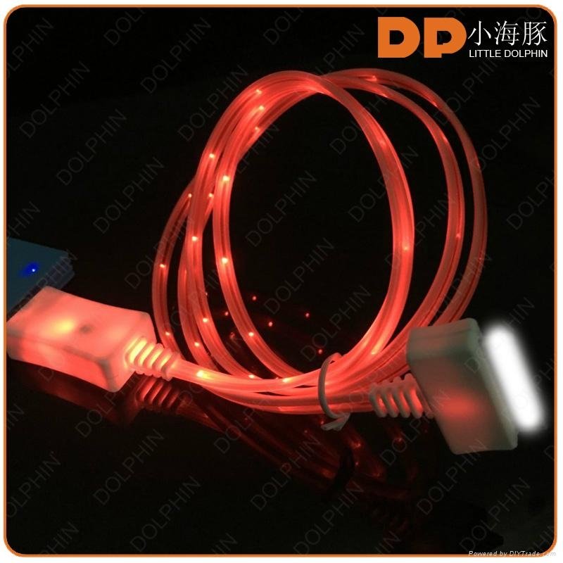 LED glowing USB cable fancy usb charger sync data cable for mobile phone 5