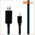 Wholesale EL wire glowing USB cable visible flowing light sync data cable 3