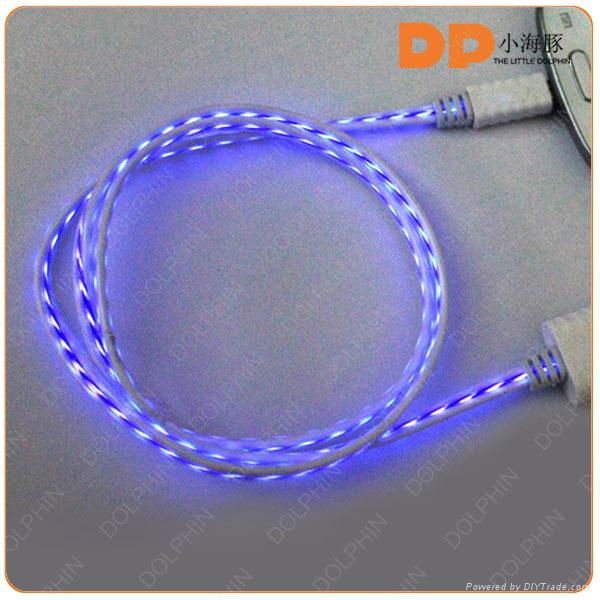 Wholesale EL wire glowing USB cable visible flowing light sync data cable