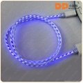 Wholesale EL wire glowing USB cable visible flowing light sync data cable