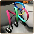 China OEM colorful shoelace earphone noise cancelling headphone with mic 2