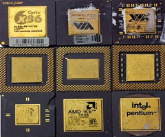 Gold Ceramic CPU Processor Scrap 