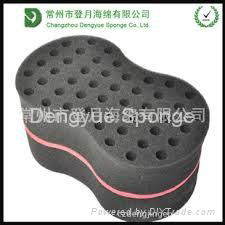 Double Sided with Big or Small Holes Ellipse Shaped Hair Twist Sponge 3