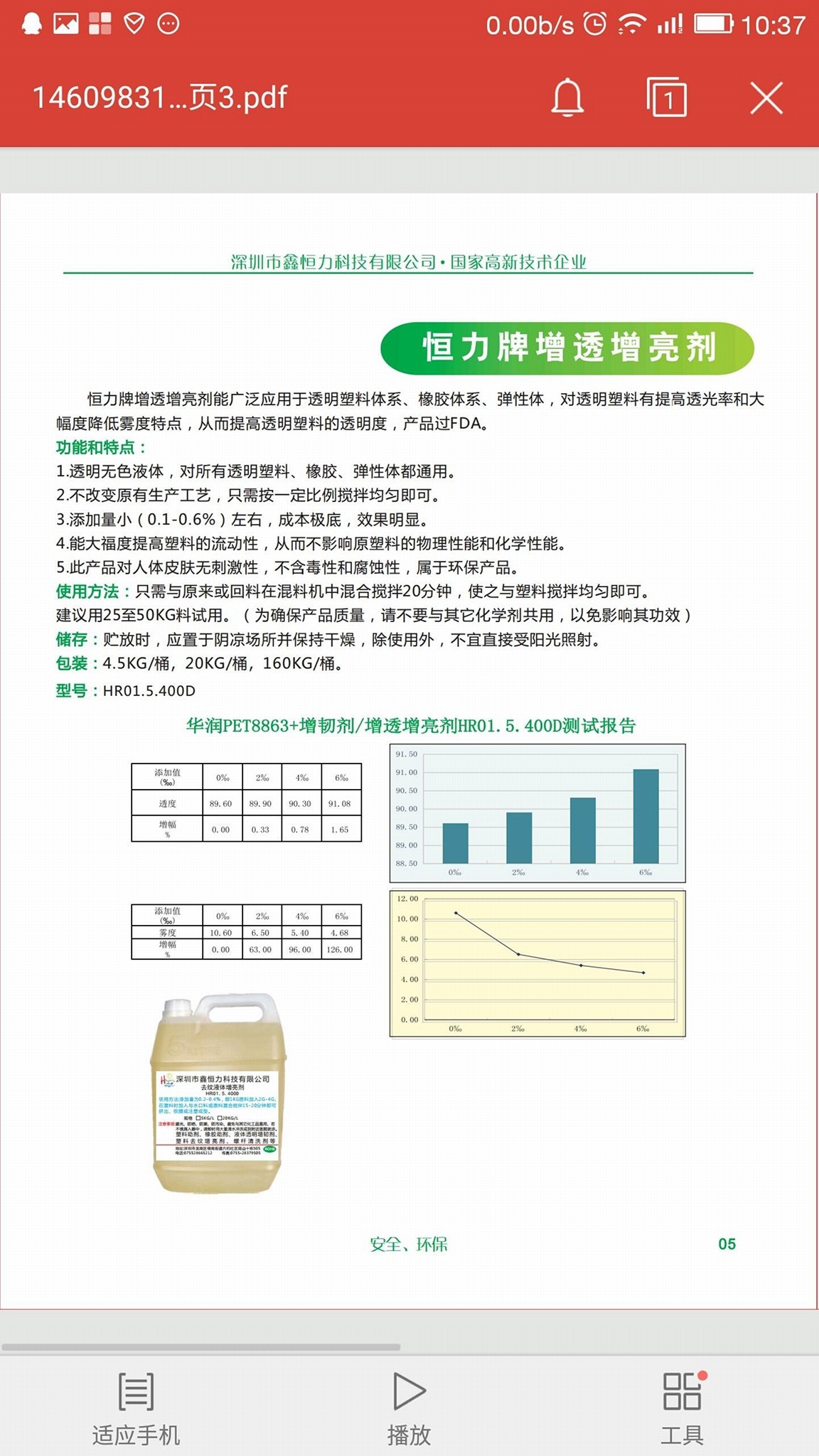深圳厂家自主研发生产PVC液体透明增韧剂 5