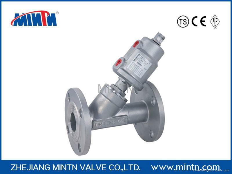 Pneumatic Angle Seat Valve flange connection