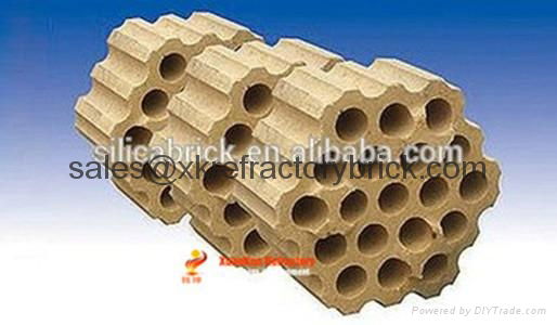 Silica refractory checker brick for hot blast stove