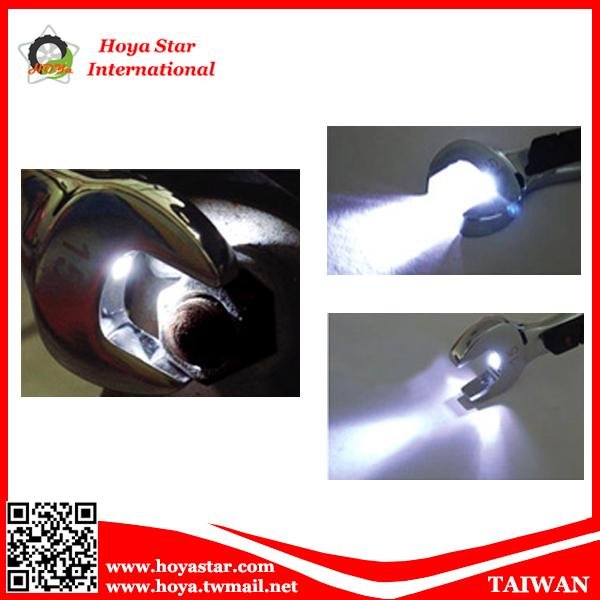 LED Light Ratchet Wrench, Gear wrench, Combination Wrench, Open End Spanner 3