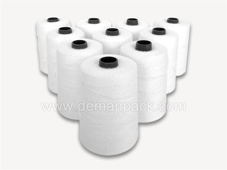 Raw White 100% Polyester Yarn Bag Closing Thread 10s/3 5