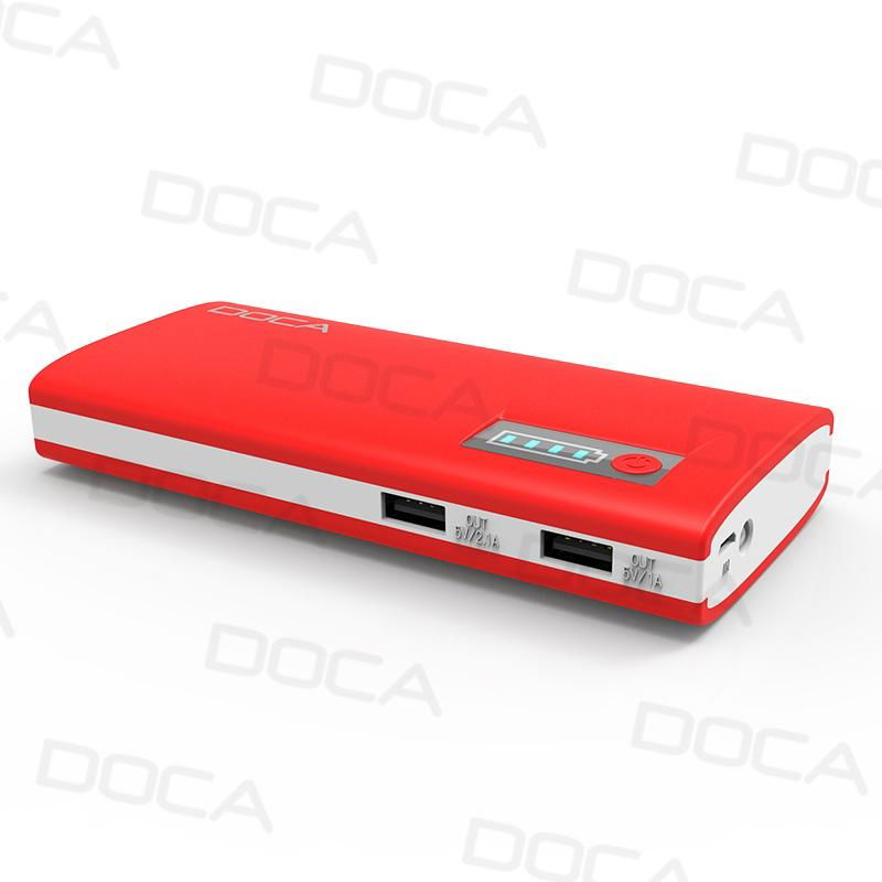 Good Quality ABS + PC 13000 mAh Portable Mobile Power Bank  5