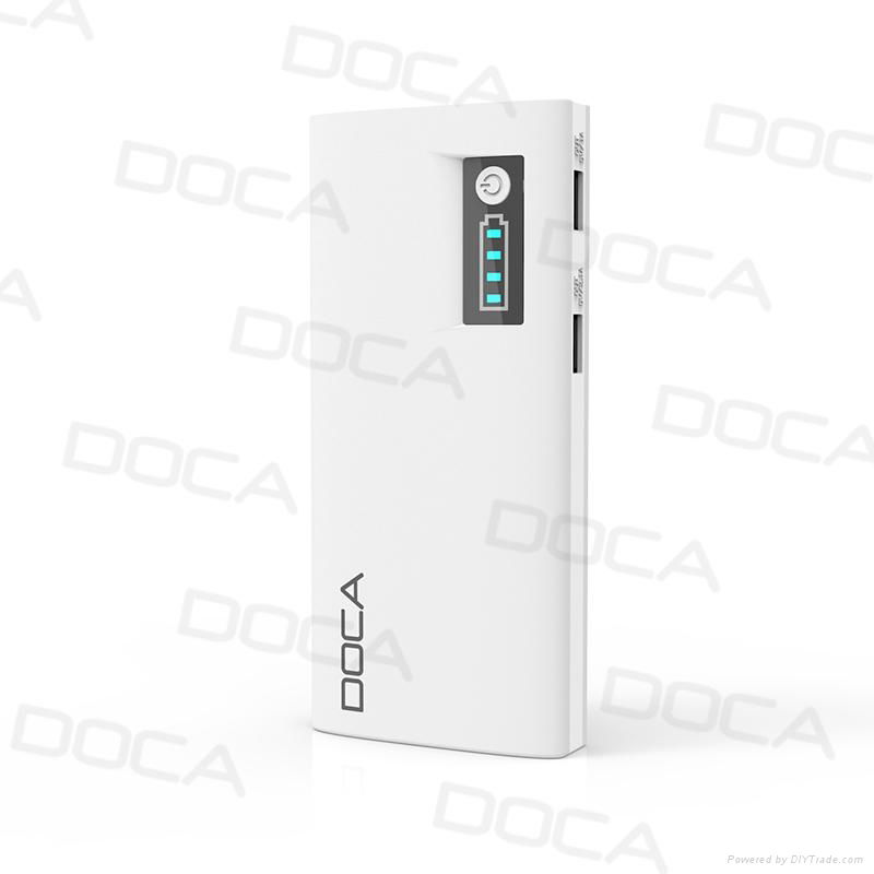 High capacity DOCA USB charger port power bank 13000mah with LED/LCD display