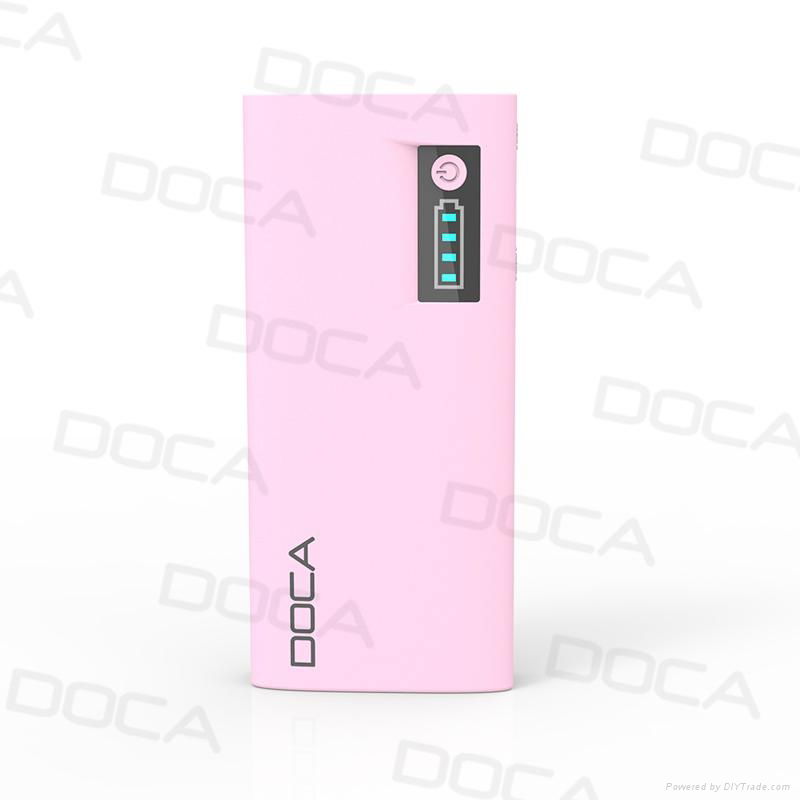 High capacity DOCA USB charger port power bank 13000mah with LED/LCD display 2