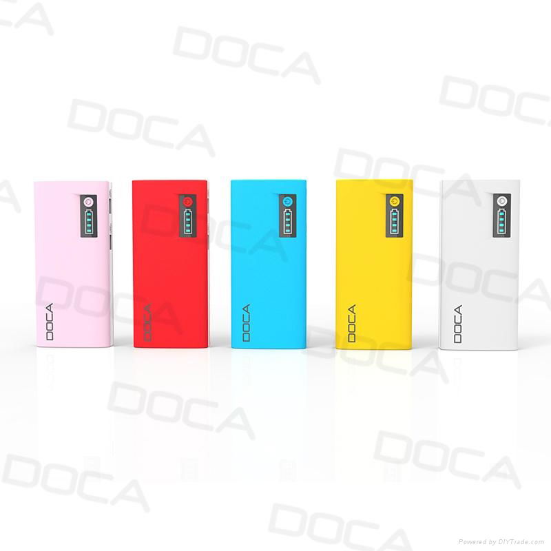 High capacity DOCA USB charger port power bank 13000mah with LED/LCD display 4