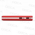 High capacity DOCA USB charger port power bank 13000mah with LED/LCD display 5