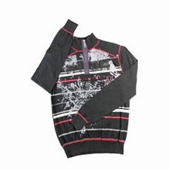 men's plastic zipper pullover striped