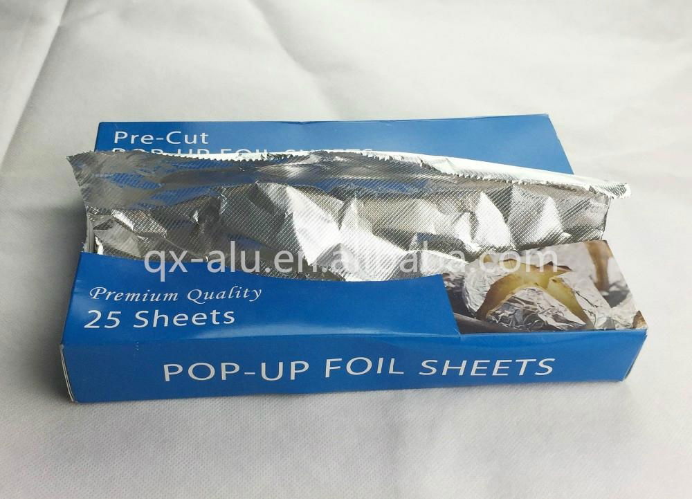 Food baking and strong kitchen pop-up aluminium foil sheet for cantering use