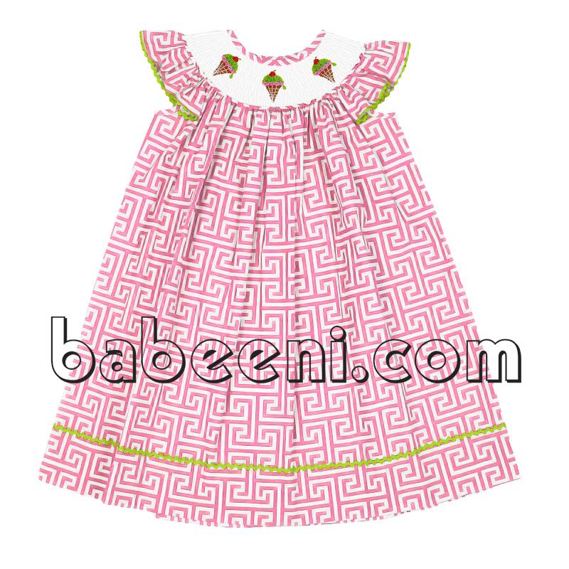 Icecream smocked bishop dress for sweet little girls 