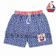 Lovely sail boat smocked swimwear for baby boys 