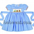 Nice pumpkin truck smocked girl dress