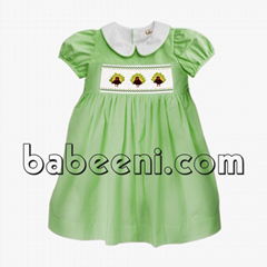 Lovely pumpkin girl smocked dress for Halloween - DR 2287