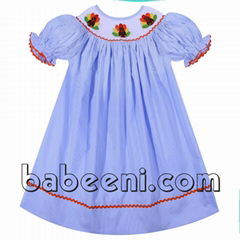 Lovely turkey hand smocked dress for little girl - DR 2241