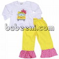 Cute schoolbus applique long set for