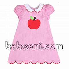 Lovely apple appliqued a-line dress with