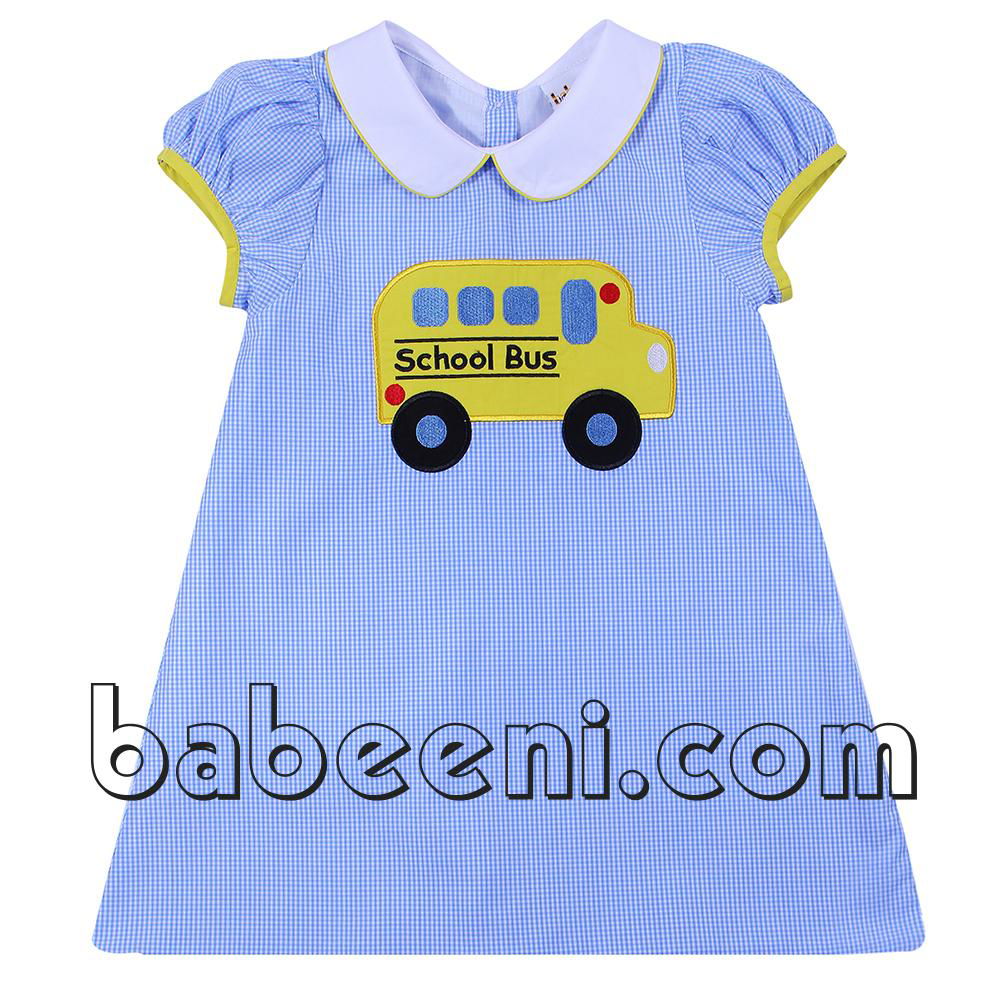 Adorable schoolbus A-line dress for baby girl - DR 2240
