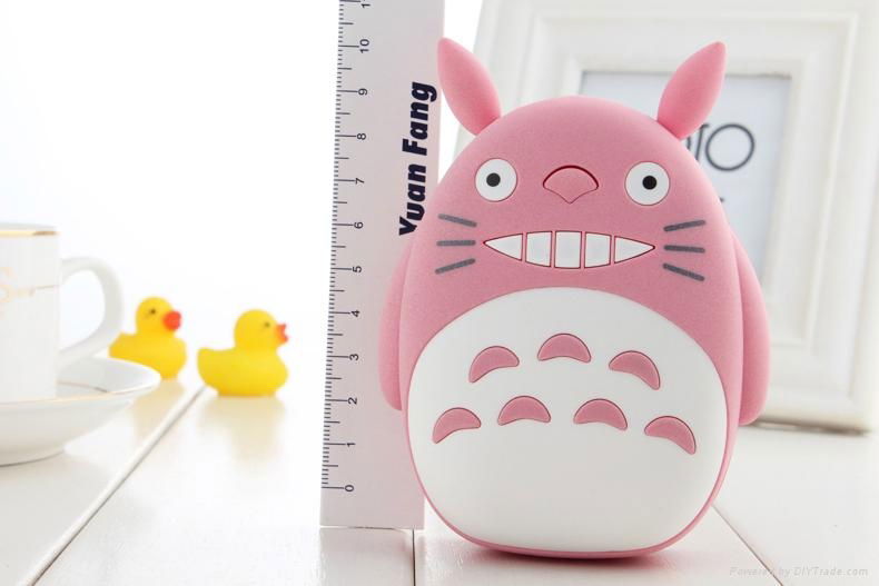 cute cartoon totoro Power Bank 8000mAh with LED light portable charger external 