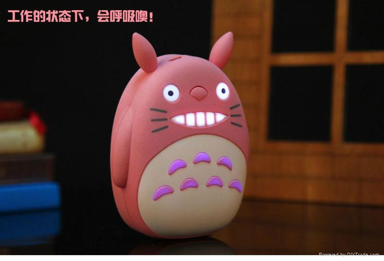 cute cartoon totoro Power Bank 8000mAh with LED light portable charger external  2