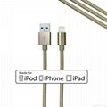 Nylon braided 8 pin usb cable for iphone 5 charger cable with MFI certificated 1