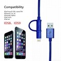 For apple store nylon braided 2 in 1 mfi cable for iphone 6 and samsung cable 5