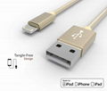 Gold Nylon Braided USB Cable for iPhone 6 Charger Cable 1
