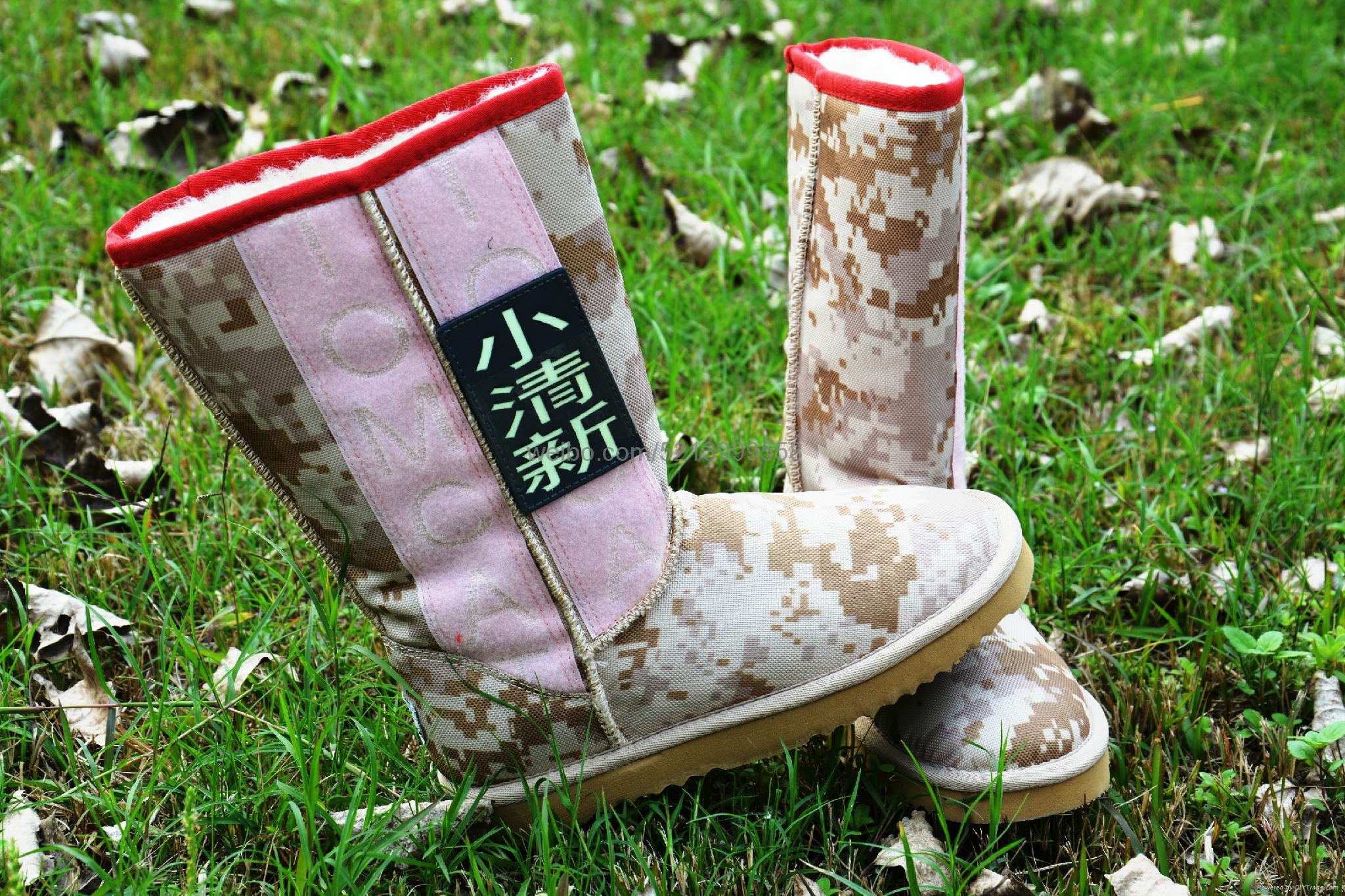 Snow Boots With Velcroed luminous glistening emblem Tactical Snow