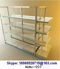 Goods Shelf 4-Layer Display Rack Iron Wire Mesh Back Factory Price Super Market/