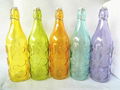 Glass bottle with colored and