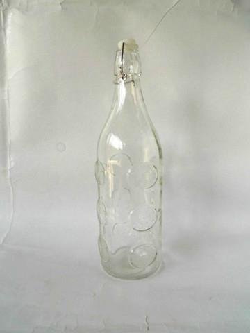 Glass bottle with colored and chrysanthemum stamp 2