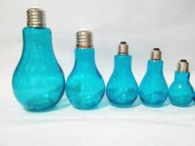Glass colored shape of lamp globe bottle