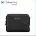 China supplier saffiano Leather cosmetic bag pencil case