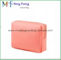 Fshion saffiano Leather PU Make up pouch