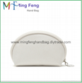 Fshion saffiano Leather PU Make up pouch embossing logo 3
